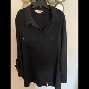 Pennington black satin blouse